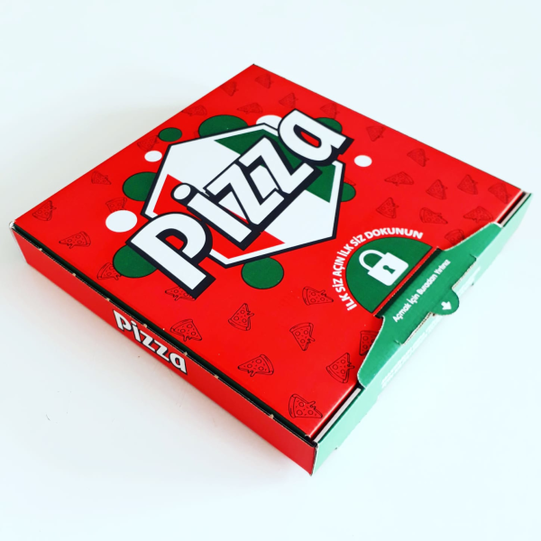 Kilitli Pizza Kutusu 100 Adet 28cm X 28cm X 4,2cm